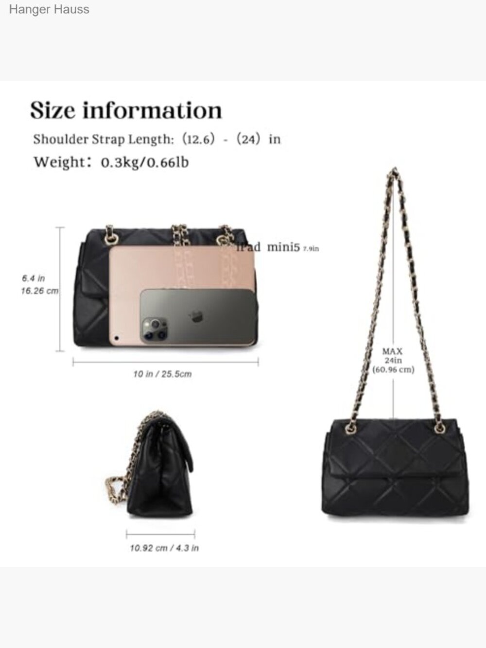 Quilted Crossbody Bag for Women Small Shoulder Purse Trendy Clutch - Picture 4 of 7